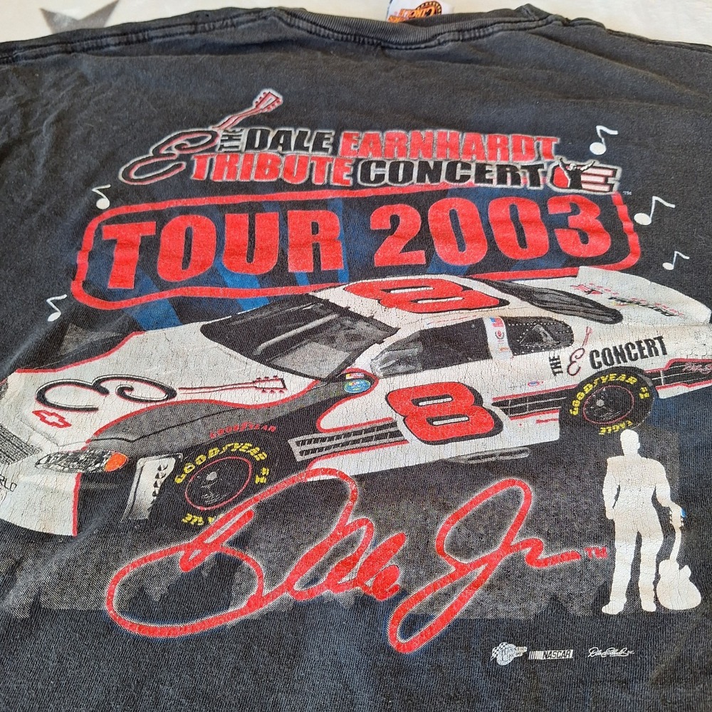 Y2K 2003 Dale Earnhardt Jr Shirt Adult XXL Black The Tribute‎ Concert Tour